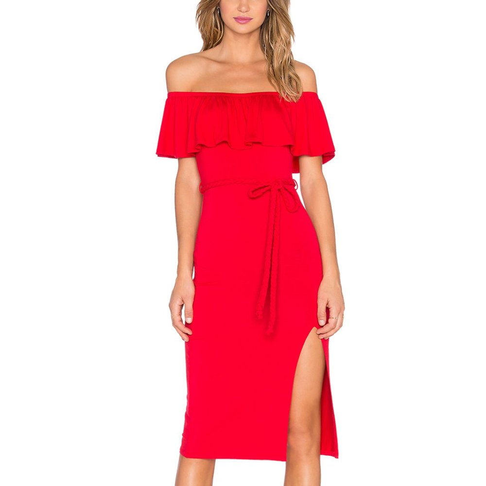 VA VA BY JOY HAN VICTORIANA OFF SHOULDER DRESS